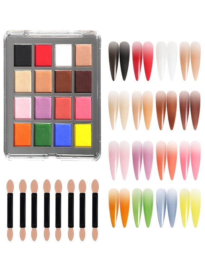 HomTop 16 Color Nail Pigment Powder Set Create Stunning Ombre Nail Art with Glittery Shades Perfect DIY Nail Accessories (A-16 colors) - Image 1